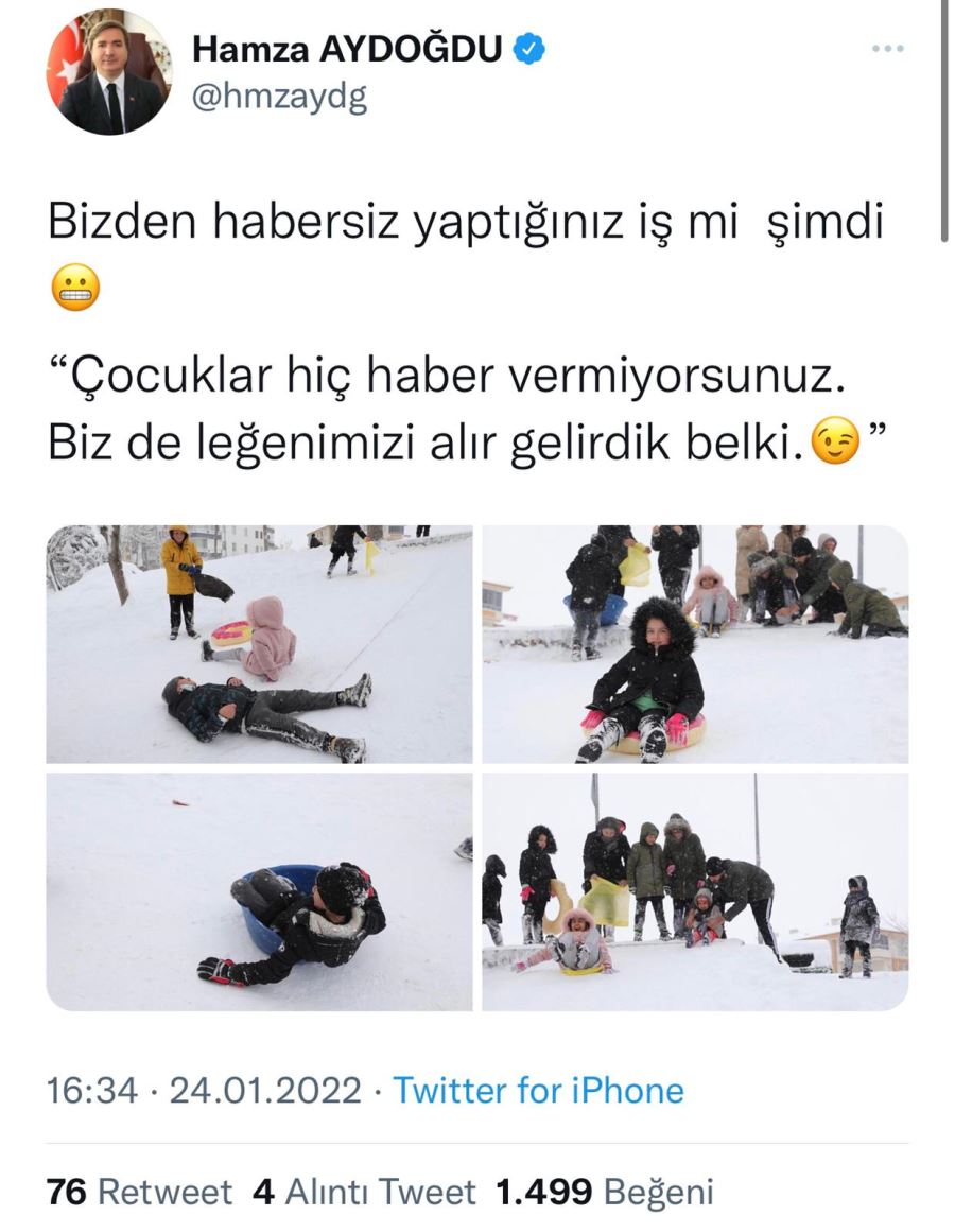 Vali Aydoğdu’dan gülümseten paylaşım