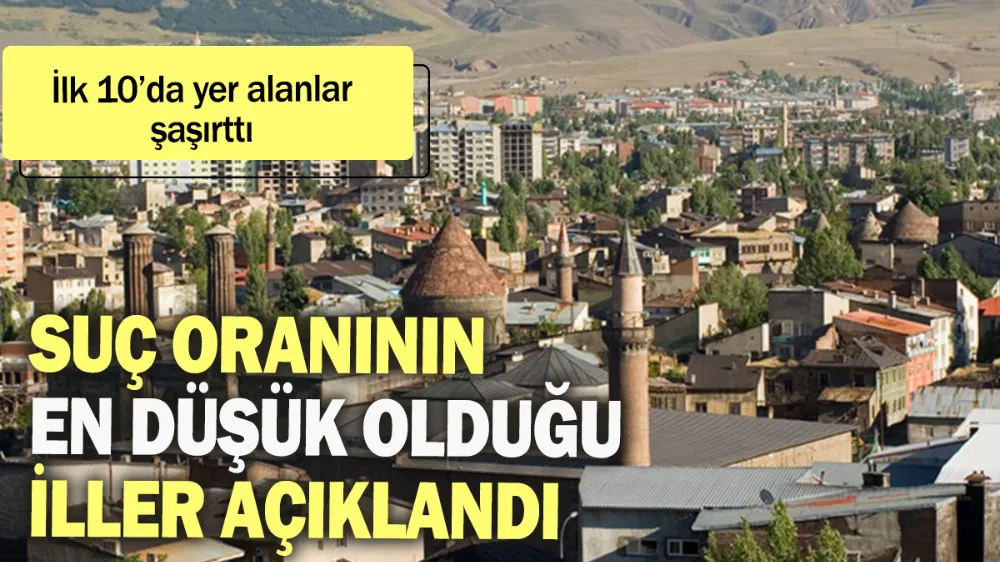 Suç oranının en düşük olduğu iller belli oldu