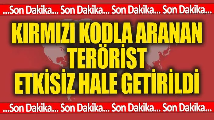 SON DAKİKA... Kırmızı kodla aranan terörist etkisiz hale getirildi