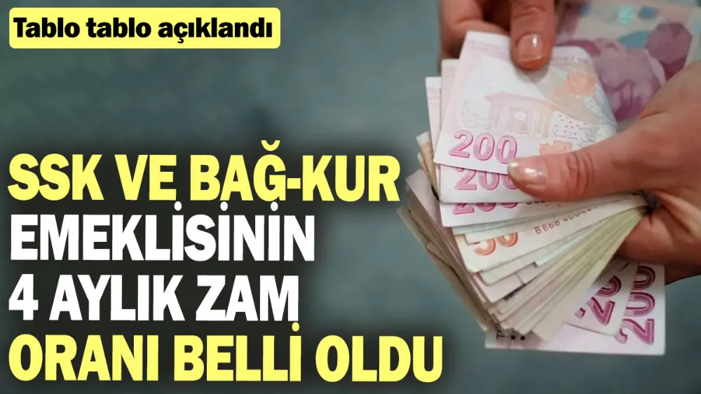 SSK ve Bağ-Kur emeklisinin 4 aylık zam oranı belli oldu