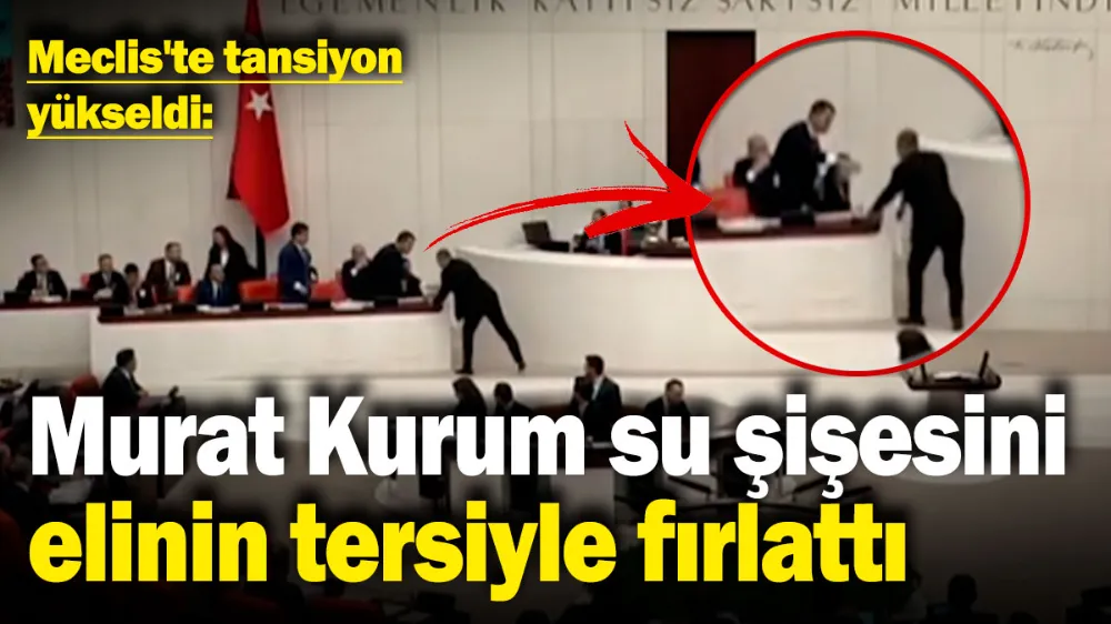 Murat Kurum su şişesini elinin tersiyle fırlattı