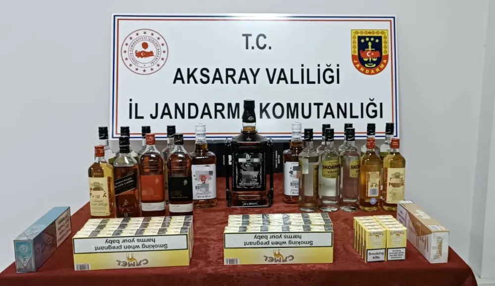 Aksaray Jandarmasından Kaçak Alkol ve Sigara Operasyonu