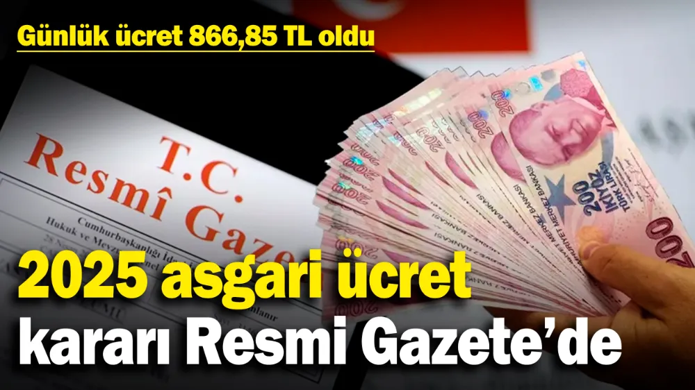 2025 asgari ücret kararı Resmi Gazete