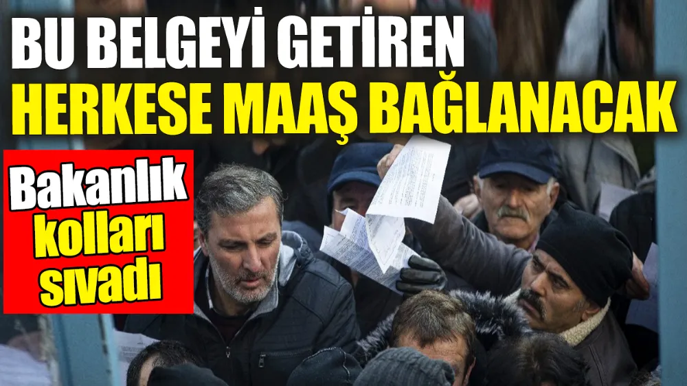 Bu belgeyi getiren herkese maaş bağlanacak