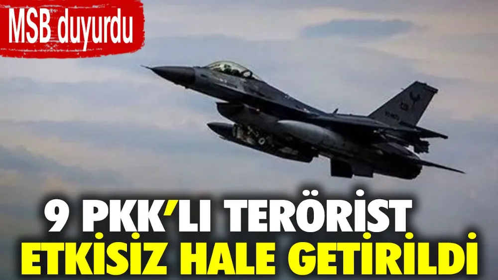 MSB : 9 PKK’lı terörist etkisiz hale getirildi