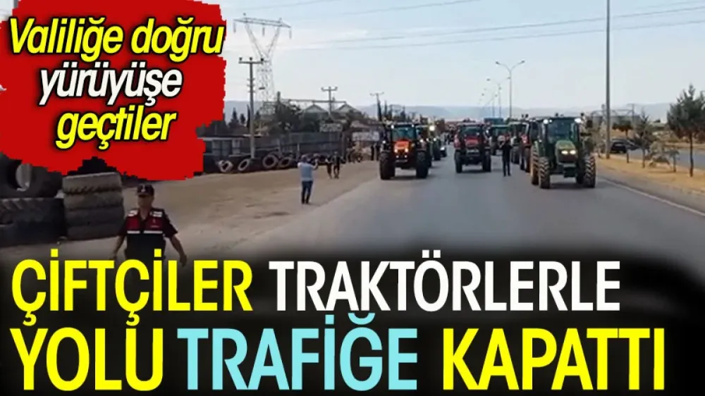 Çiftçiler Gaziantep yolunu trafiğe kapattı