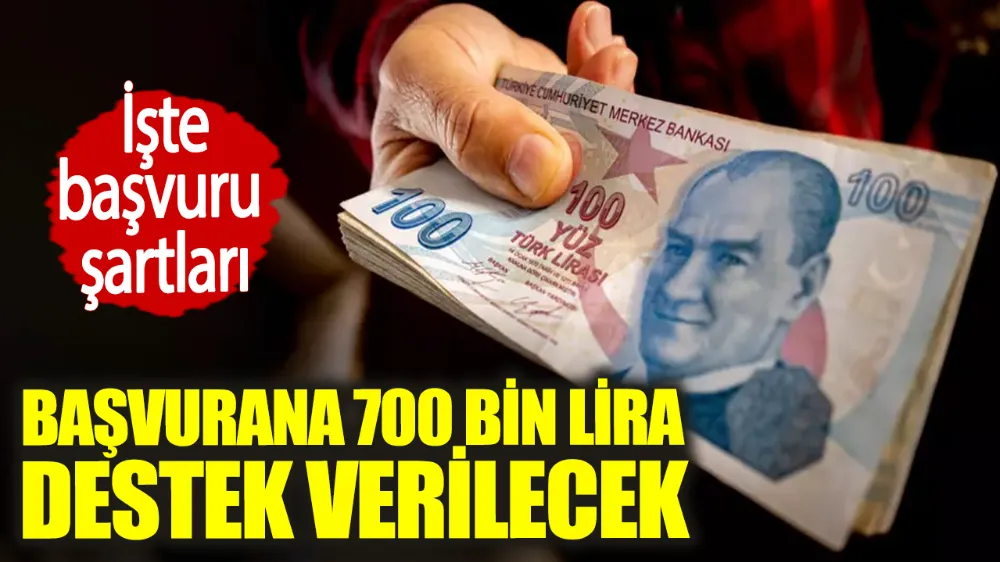 Başvurana 700 bin lira destek verilecek