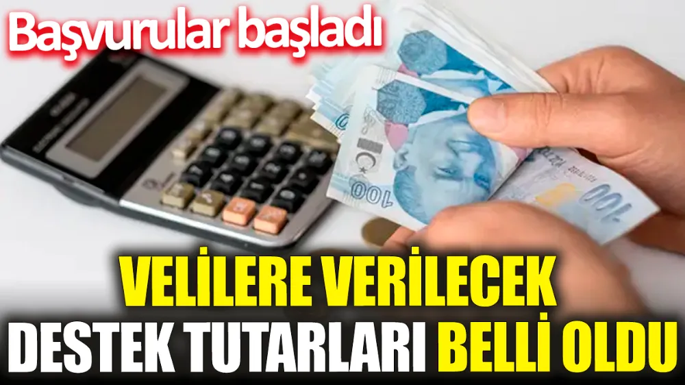 Velilere verilecek destek tutarları belli oldu!