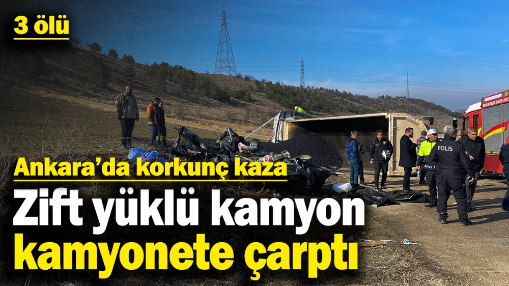 Zift yüklü kamyon, kamyonete çarptı! 3 kişi öldü