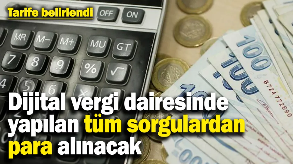 Dijital vergi dairesinde yapılan tüm sorgulardan para alınacak