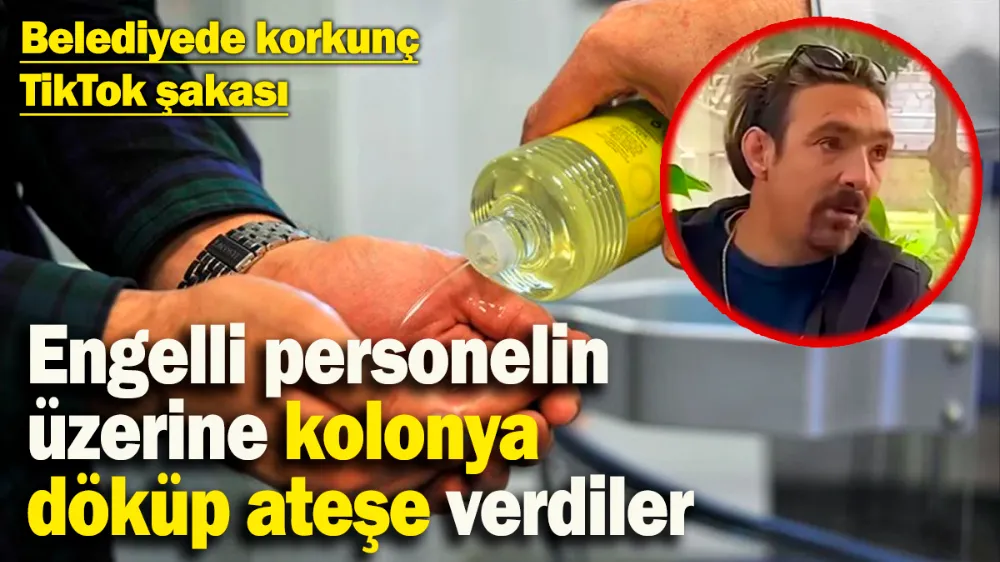 Engelli personelin üzerine kolonya döküp ateşe verdiler