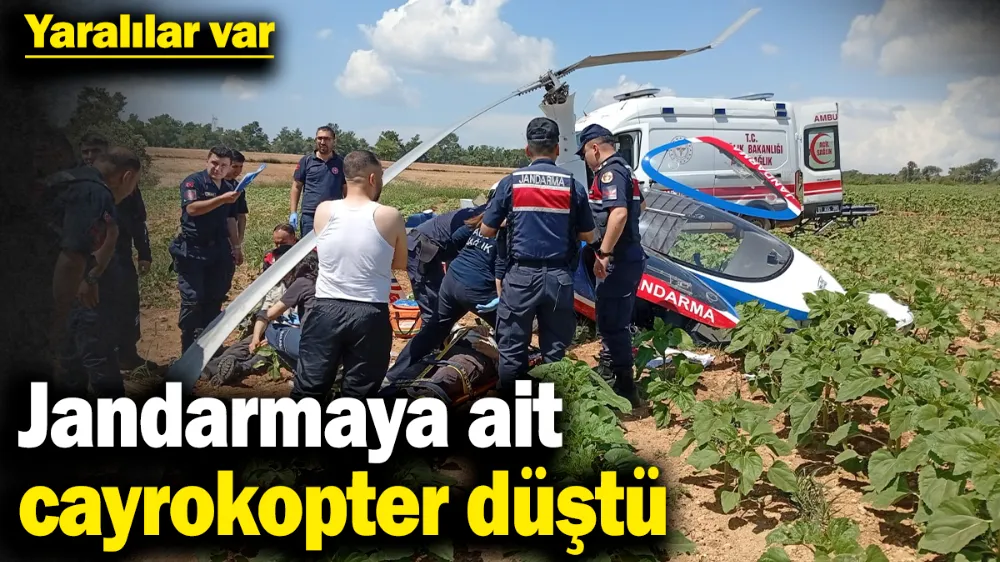 Jandarmaya ait cayrokopter düştü