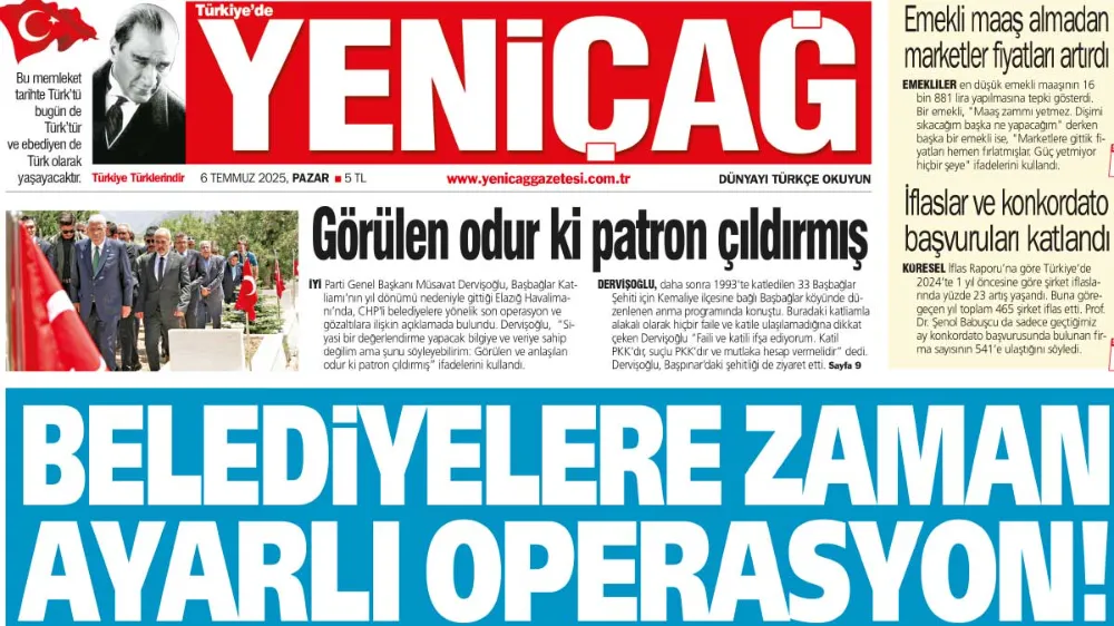 Yeniçağ Gazetesi: Belediyelere zaman ayarlı operasyon!