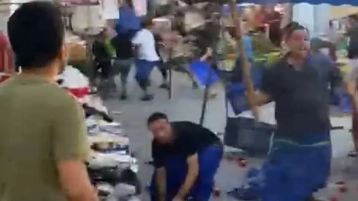 Pazarcılar arasında döner bıçaklı kavga