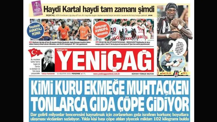 Yeniçağ Gazetesi: Kimi kuru ekmeğe muhtaçken tonlarca gıda çöpe gidiyor!